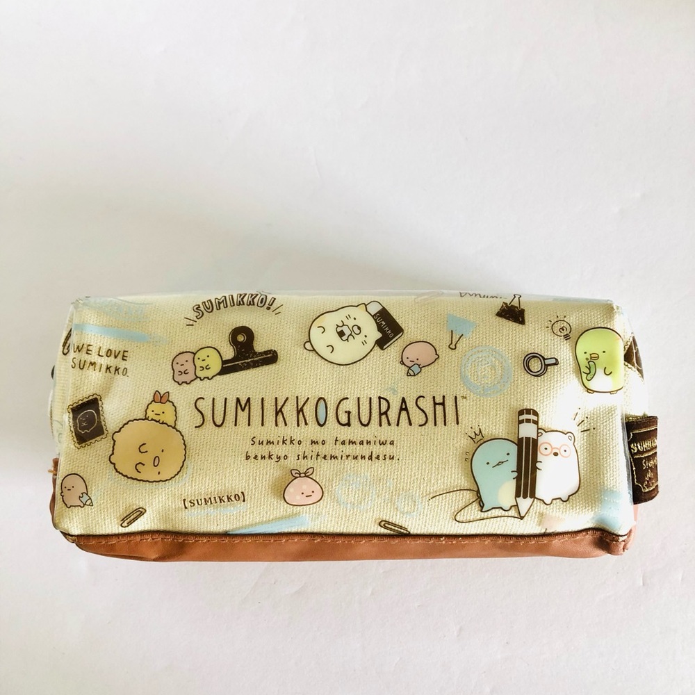 Sumikko Gurashi Twin Zipper Pouch Pencil Case Bag Good Outside Stains Inside